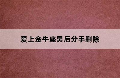 爱上金牛座男后分手删除