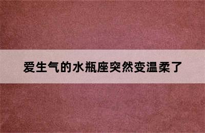 爱生气的水瓶座突然变温柔了