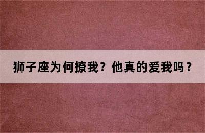 狮子座为何撩我？他真的爱我吗？