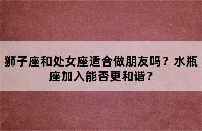 狮子座和处女座适合做朋友吗？水瓶座加入能否更和谐？