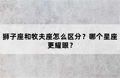 狮子座和牧夫座怎么区分？哪个星座更耀眼？