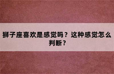 狮子座喜欢是感觉吗？这种感觉怎么判断？