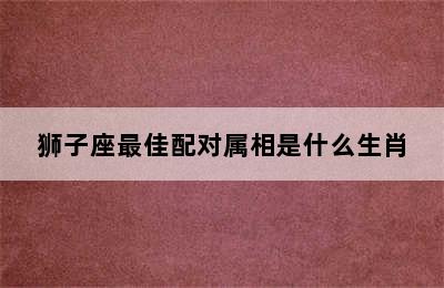 狮子座最佳配对属相是什么生肖