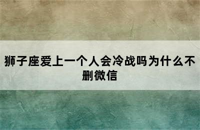 狮子座爱上一个人会冷战吗为什么不删微信