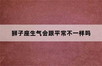 狮子座生气会跟平常不一样吗