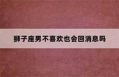 狮子座男不喜欢也会回消息吗