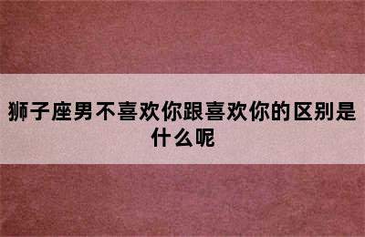 狮子座男不喜欢你跟喜欢你的区别是什么呢