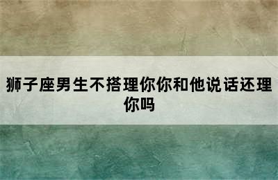 狮子座男生不搭理你你和他说话还理你吗