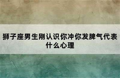 狮子座男生刚认识你冲你发脾气代表什么心理