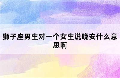 狮子座男生对一个女生说晚安什么意思啊