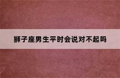 狮子座男生平时会说对不起吗