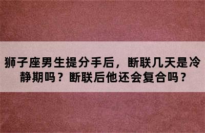 狮子座男生提分手后，断联几天是冷静期吗？断联后他还会复合吗？