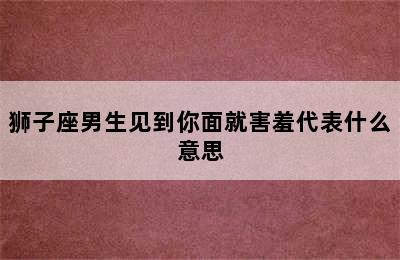 狮子座男生见到你面就害羞代表什么意思