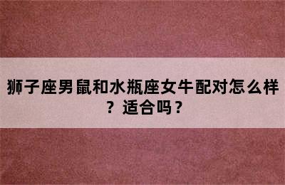 狮子座男鼠和水瓶座女牛配对怎么样？适合吗？