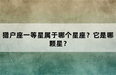 猎户座一等星属于哪个星座？它是哪颗星？