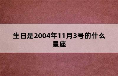 生日是2004年11月3号的什么星座