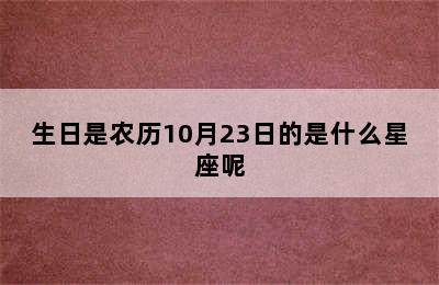 生日是农历10月23日的是什么星座呢