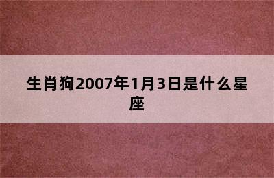 生肖狗2007年1月3日是什么星座