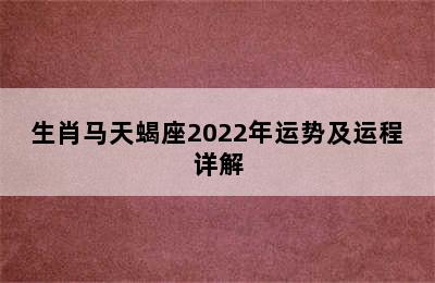 生肖马天蝎座2022年运势及运程详解