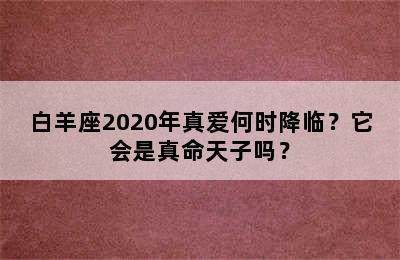 白羊座2020年真爱何时降临？它会是真命天子吗？