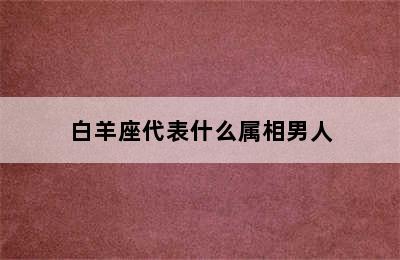 白羊座代表什么属相男人