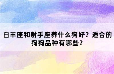 白羊座和射手座养什么狗好？适合的狗狗品种有哪些？