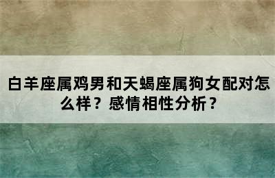 白羊座属鸡男和天蝎座属狗女配对怎么样？感情相性分析？