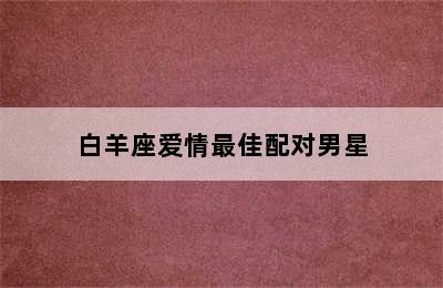 白羊座爱情最佳配对男星