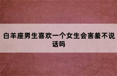 白羊座男生喜欢一个女生会害羞不说话吗