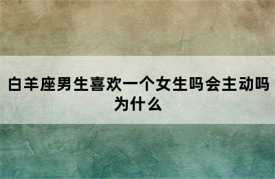 白羊座男生喜欢一个女生吗会主动吗为什么