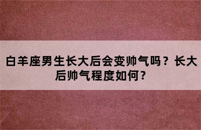 白羊座男生长大后会变帅气吗？长大后帅气程度如何？