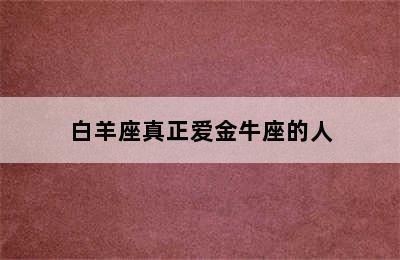 白羊座真正爱金牛座的人