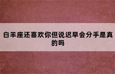 白羊座还喜欢你但说迟早会分手是真的吗