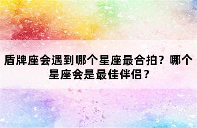 盾牌座会遇到哪个星座最合拍？哪个星座会是最佳伴侣？