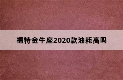 福特金牛座2020款油耗高吗