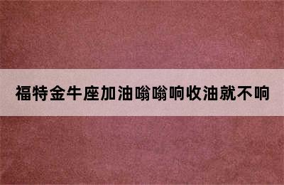 福特金牛座加油嗡嗡响收油就不响