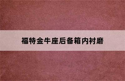 福特金牛座后备箱内衬磨