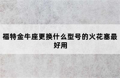 福特金牛座更换什么型号的火花塞最好用