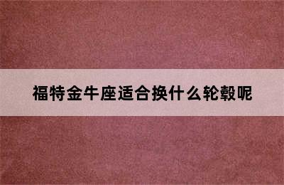 福特金牛座适合换什么轮毂呢