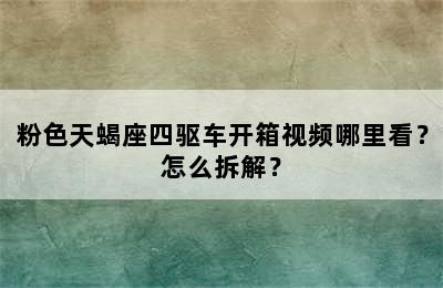 粉色天蝎座四驱车开箱视频哪里看？怎么拆解？