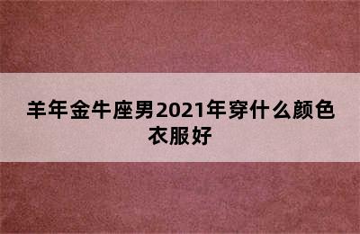 羊年金牛座男2021年穿什么颜色衣服好