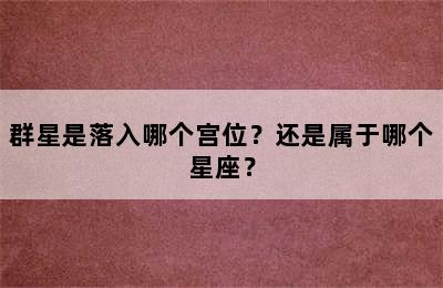 群星是落入哪个宫位？还是属于哪个星座？