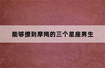 能够撩到摩羯的三个星座男生