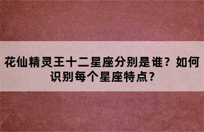 花仙精灵王十二星座分别是谁？如何识别每个星座特点？