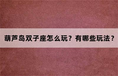 葫芦岛双子座怎么玩？有哪些玩法？