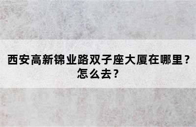 西安高新锦业路双子座大厦在哪里？怎么去？