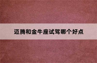 迈腾和金牛座试驾哪个好点