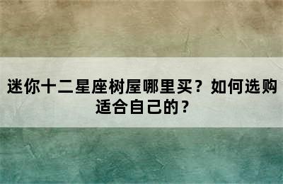 迷你十二星座树屋哪里买？如何选购适合自己的？