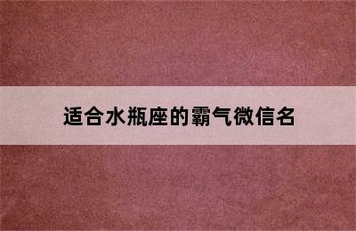 适合水瓶座的霸气微信名