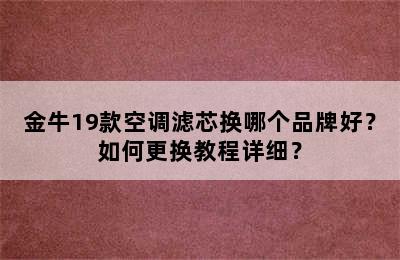 金牛19款空调滤芯换哪个品牌好？如何更换教程详细？